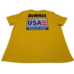 DeWalt T-Shirt Mens 2XL Yellow Expert Performance Made in USA Graphic Work Tee